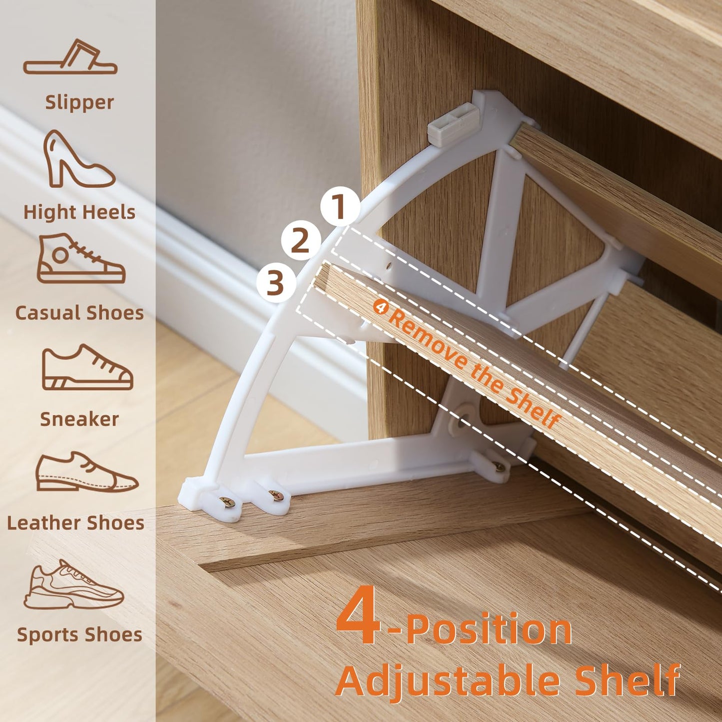 LEYAOYAO Shoe Cabinet Storage for Entryway with 2 Flip Drawers