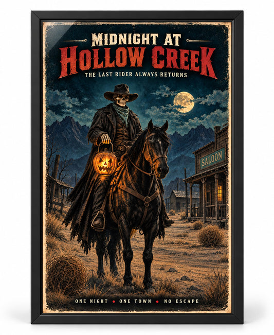 Skeleton Cowboy Wall Art Gothic Western Horror Man Cave Gift 11x17 Print