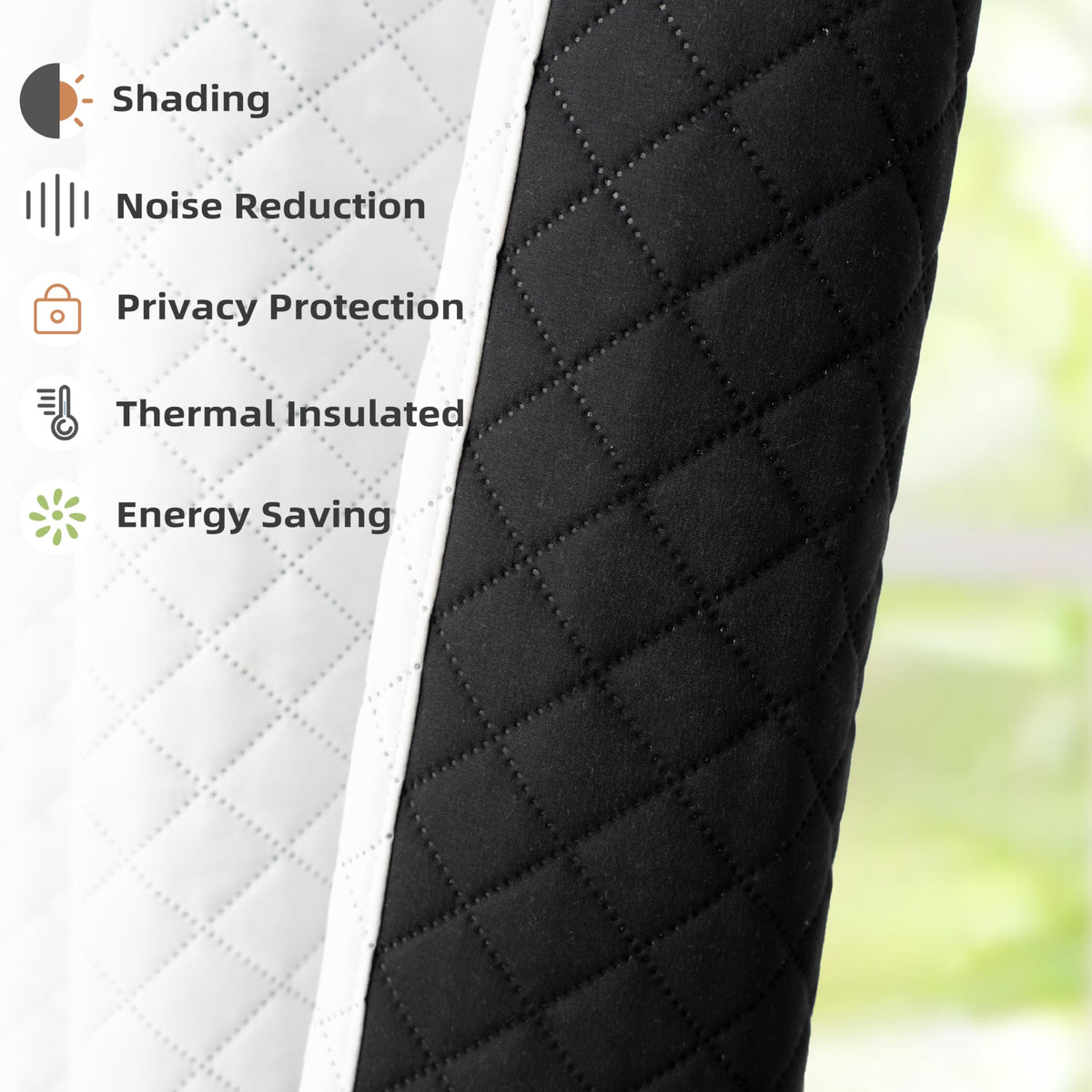 DriftAway Soundproof Thermal Insulated Quilted Curtain Liners for Bedroom Sound Barrier Blackout Cold Heat Noise Reducing Energy Saving 50 Inches by 80 Inches Grayish White Two Panels