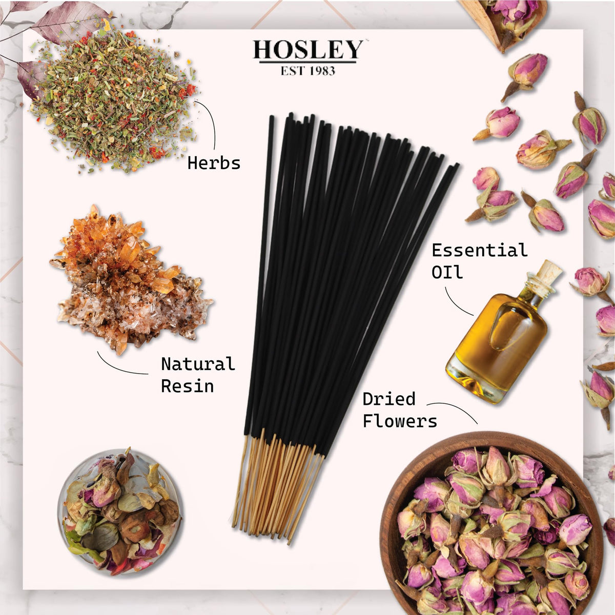 Hosley 480-Pack Assorted Incense Sticks, 12 Scents Incl. Nag Champa, Lavender, Dragon’s Blood, Grab Bag, Ideal for Meditation, Aromatherapy, Home, Gifts