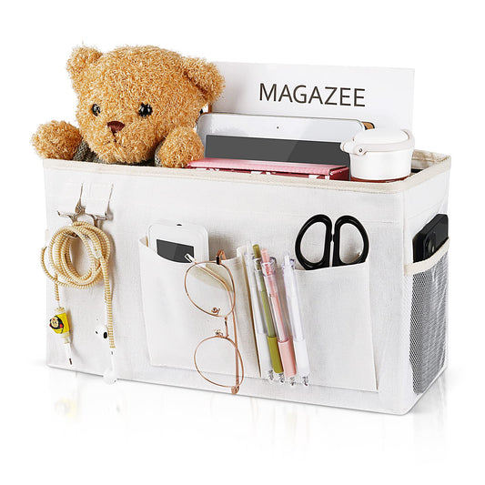 Frjjthchy Bedside Caddy Organizer Hanging Storage Bag Bunk Bed White