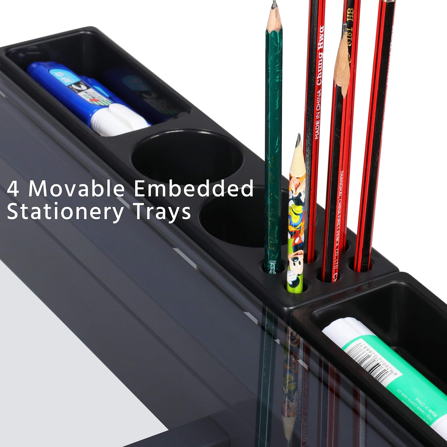 Yaheetech Glass Drafting Table with Storage, Adjustable Art Drawing Desk
