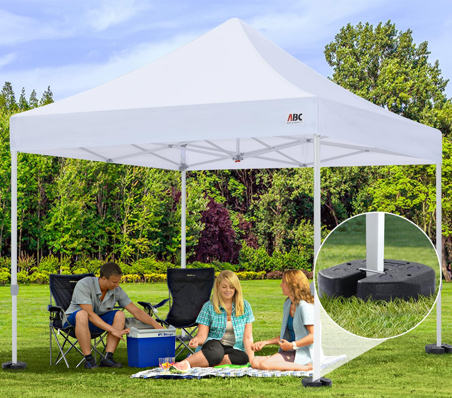 ABCCANOPY Easy Canopy Weights with Lock Design for Wind Resistance, No Sliding, Stably Secure Tents, Canopies, and Umbrellas at Outdoor Events, 4Pack (27LB)