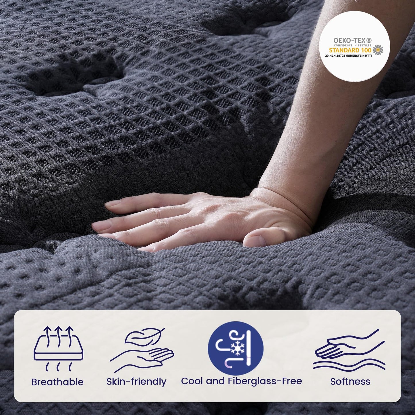 King Size Mattress (High-End Upgraded) Hotel-Level Luxury 14 Inch Hybrid King Mattress In A Box, Cooling-Gel Memory Foam & Pocket Springs, Back Pain, Extra Edge Support, 365-Night Trial, Medium Firm