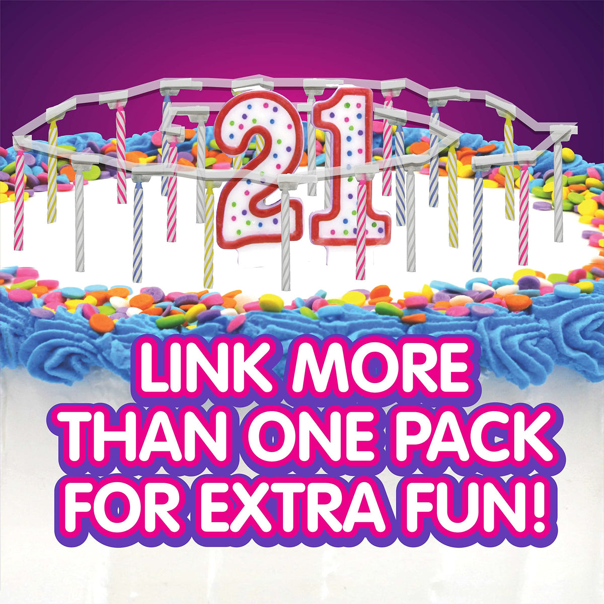 BEST PARTY EVER! Quick Light Chain Reaction Bithday Cake Candles, 48 Count