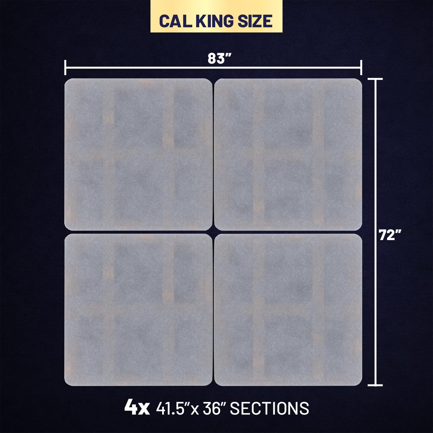 Zayton, 1.5" Split Wood Bunkie Board California King Size Bed, Under Mattress Support, Fully Assembled, Fabric Ventilation Cover-Replaces Wooden Slats or Box Spring for Bed Frames