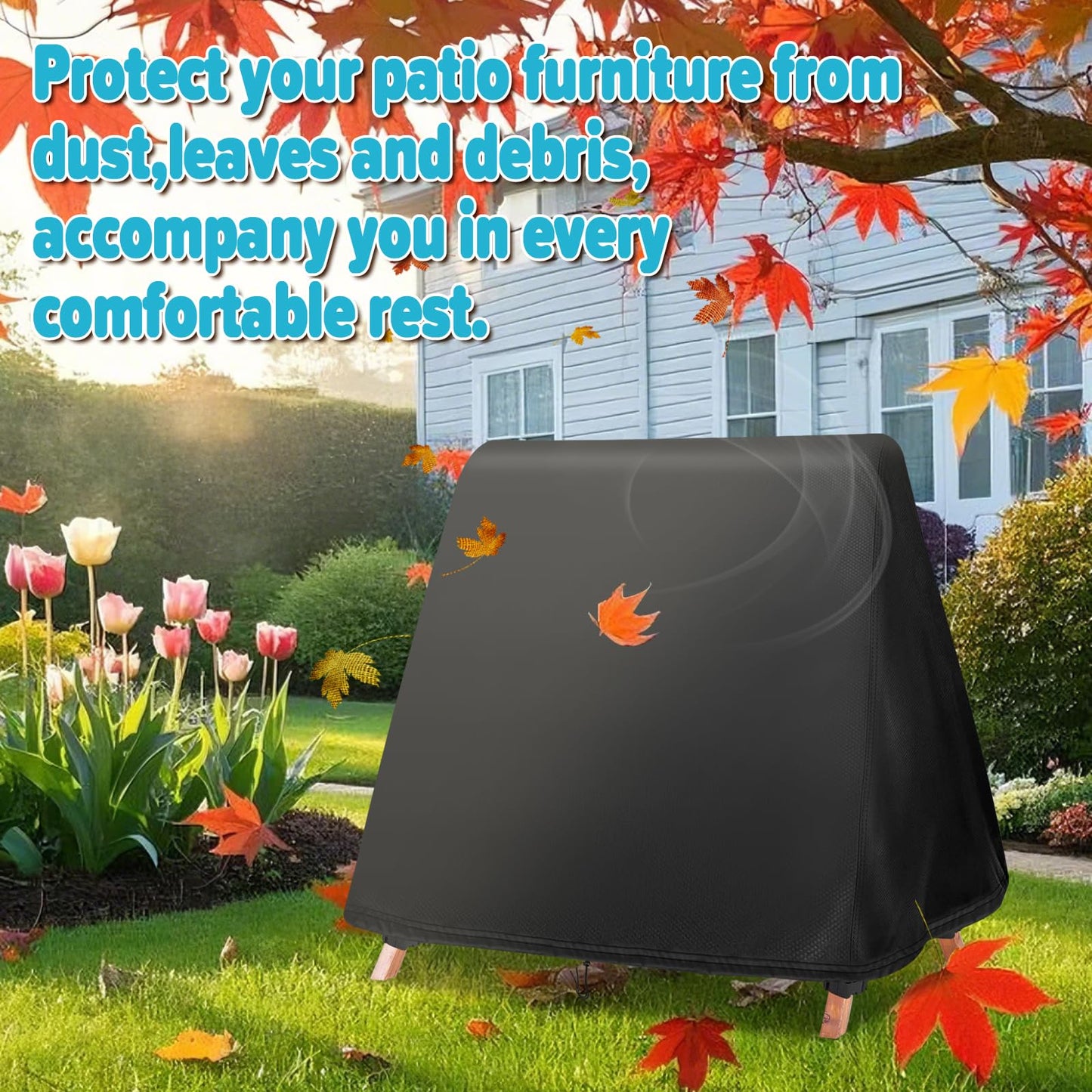 Fizentia Swing Cover,Waterproof 72 Inch Covers for A Frame Patio Porch Swings,Outdoor Glider Hammock Swing-Covers Windproof and Sun Protect with Drawstring and Buckles (Only-Cover)