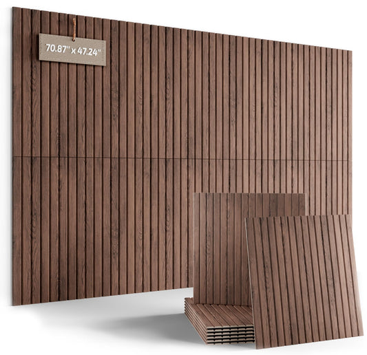 Fluxynara 6-Pack Large Felt Bulletin Board, Walnut Slat