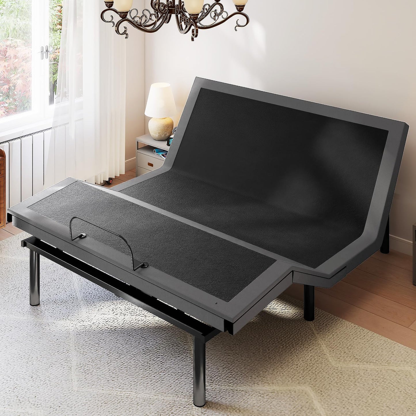Sweetcrispy Full Adjustable Bed Frame, Electric Base, USB, Zero Gravity