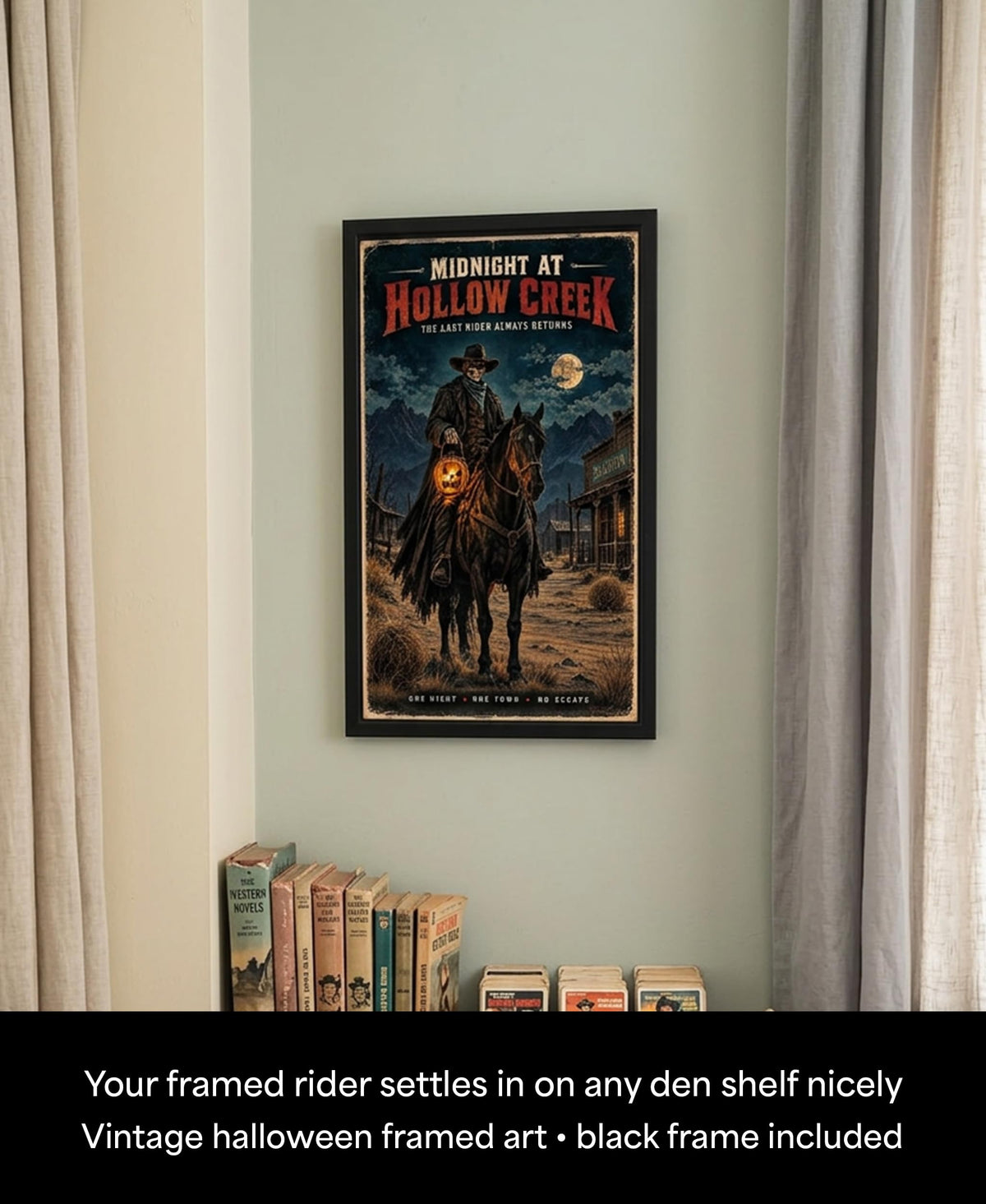 Skeleton Cowboy Wall Art Gothic Western Horror Man Cave Gift 11x17 Print