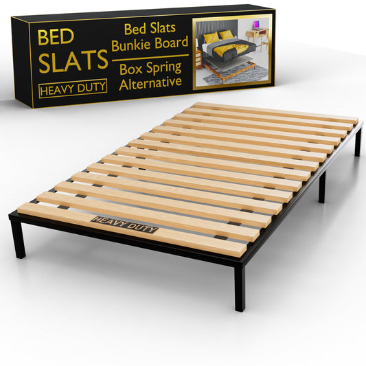 Treaton, 0.68-Inch Heavy Duty Horizontal Wooden Bunkie Board/Bed Slats, 78" x 60.5", Beige