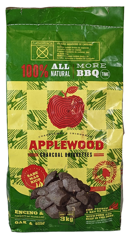 6.5lb Oak & Applewood Charcoal Briquettes - All Natural Wood Charcoal for Grilling - Premium BBQ Briquettes - Quick Light, Pure Hardwood - Long Burning, Rich Smoky Flavor - by Billy Buckskin