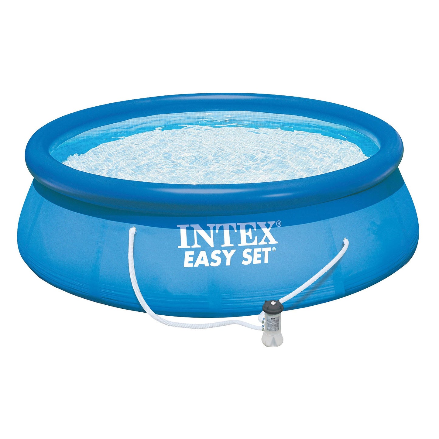 INTEX Easy Set Inflatable Swimming Pool Set: 15ft x 48in – with 1000 GPH Cartridge Filter Pump and Hydrotools Chlorine Dispenser – Easy Assembly