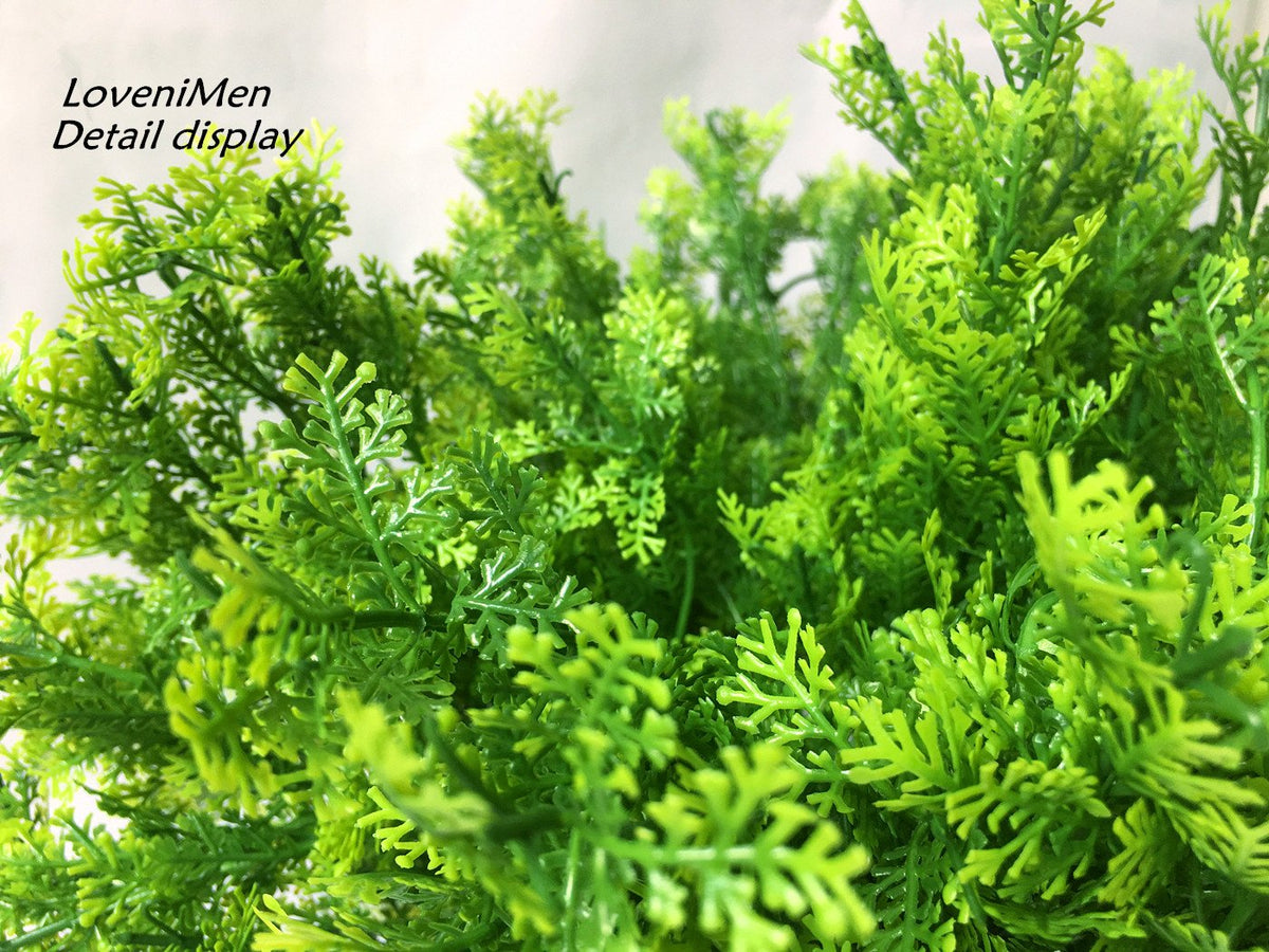 LOVENIMEN Artificial Shrubs, Plastic Plants Simulation Fake Bushes Wedding Outdoor Indoor Home Garden Verandah Kitchen Parterre Office Table Centerpieces Arrangements Decoration Green 4pcs