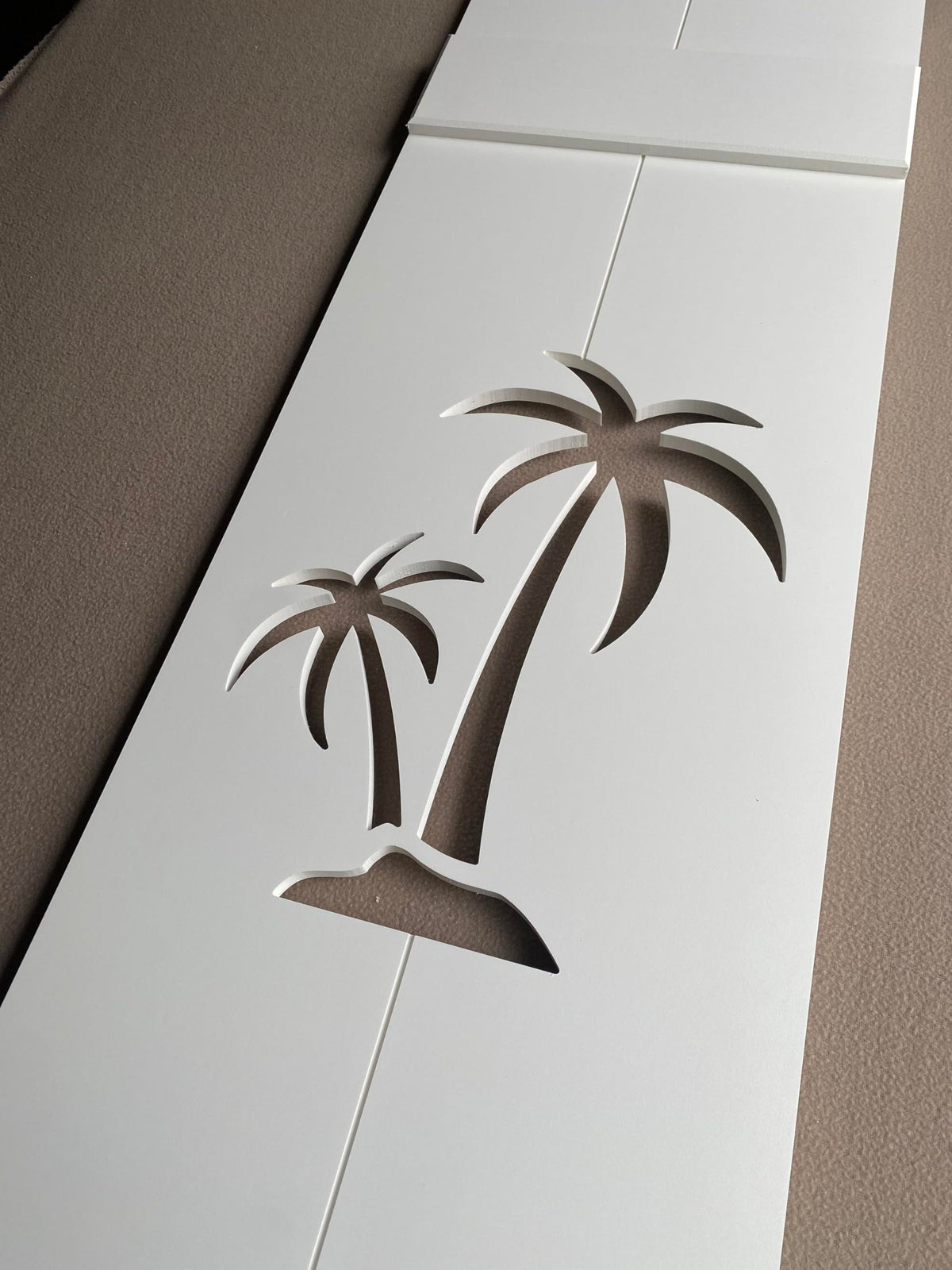 Double Palm Tree Shutter, Custom Exterior PVC, Coastal Decor-Sold Individually (Width: 11.5, Height: 28)