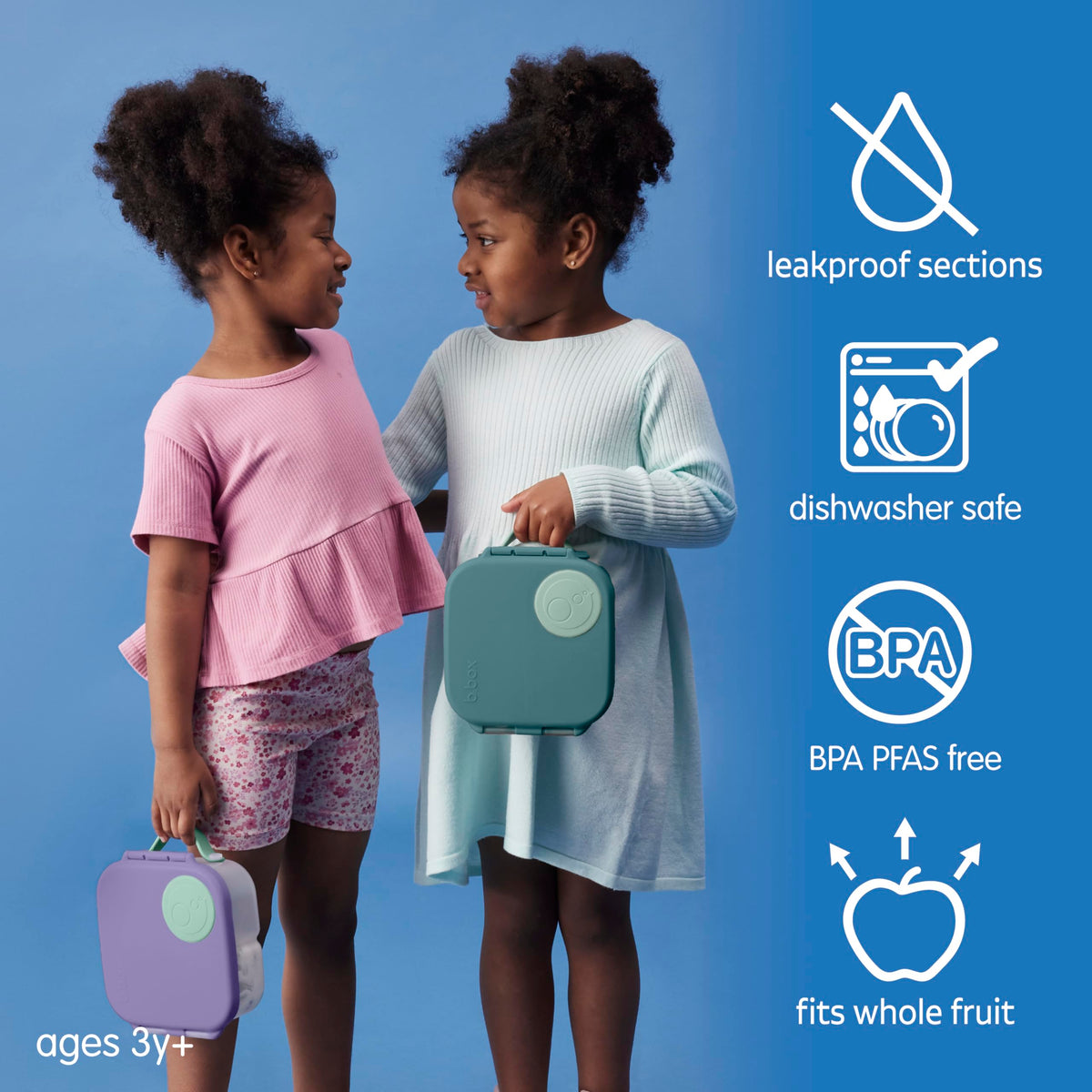 b.box Mini Lunch Box, Snack Containers for Kids, Lunch Box Kids, 4.25 Cup