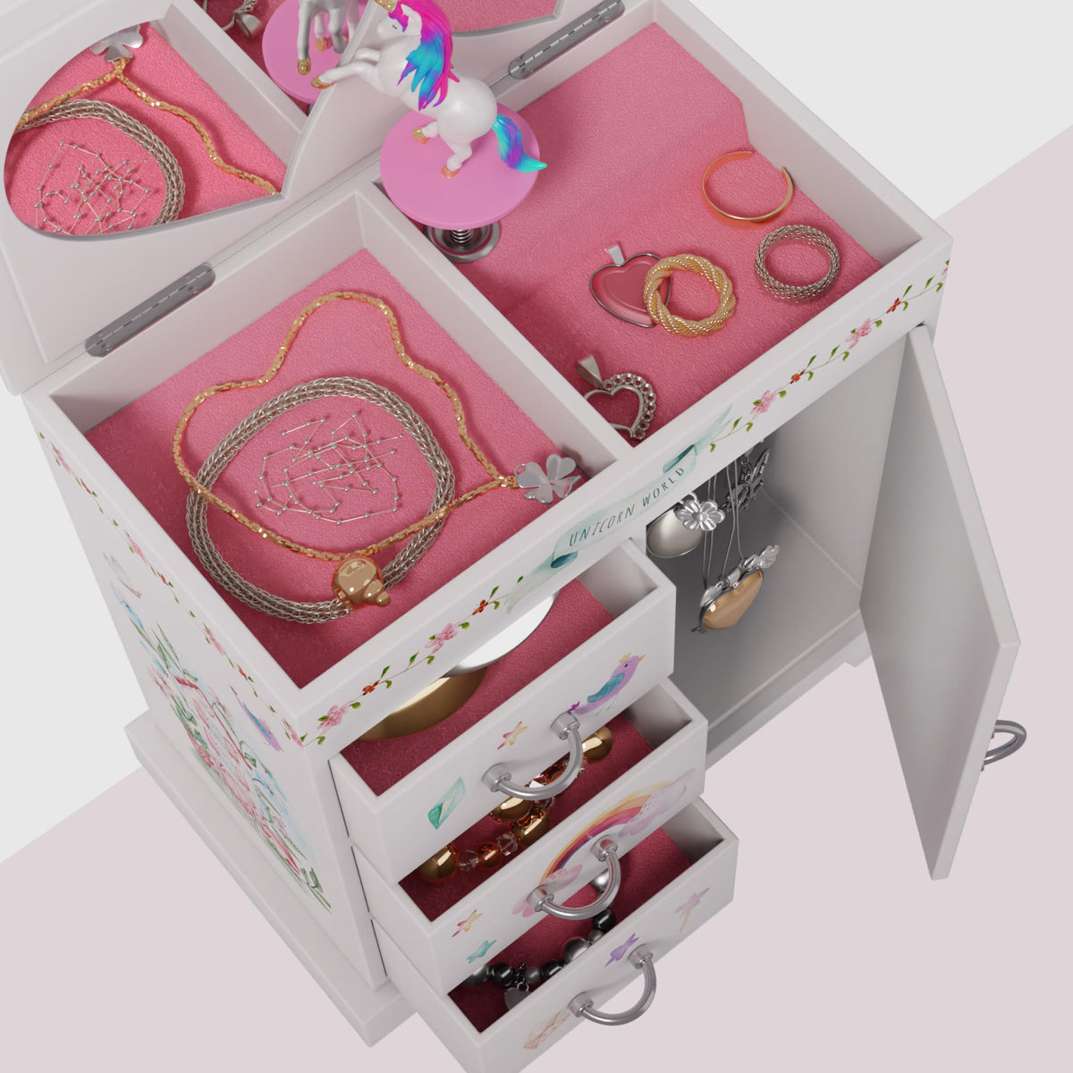 Pretty Me Unicorn Musical Jewelry Box for Kids - Gifts for Girls Ages 3-8