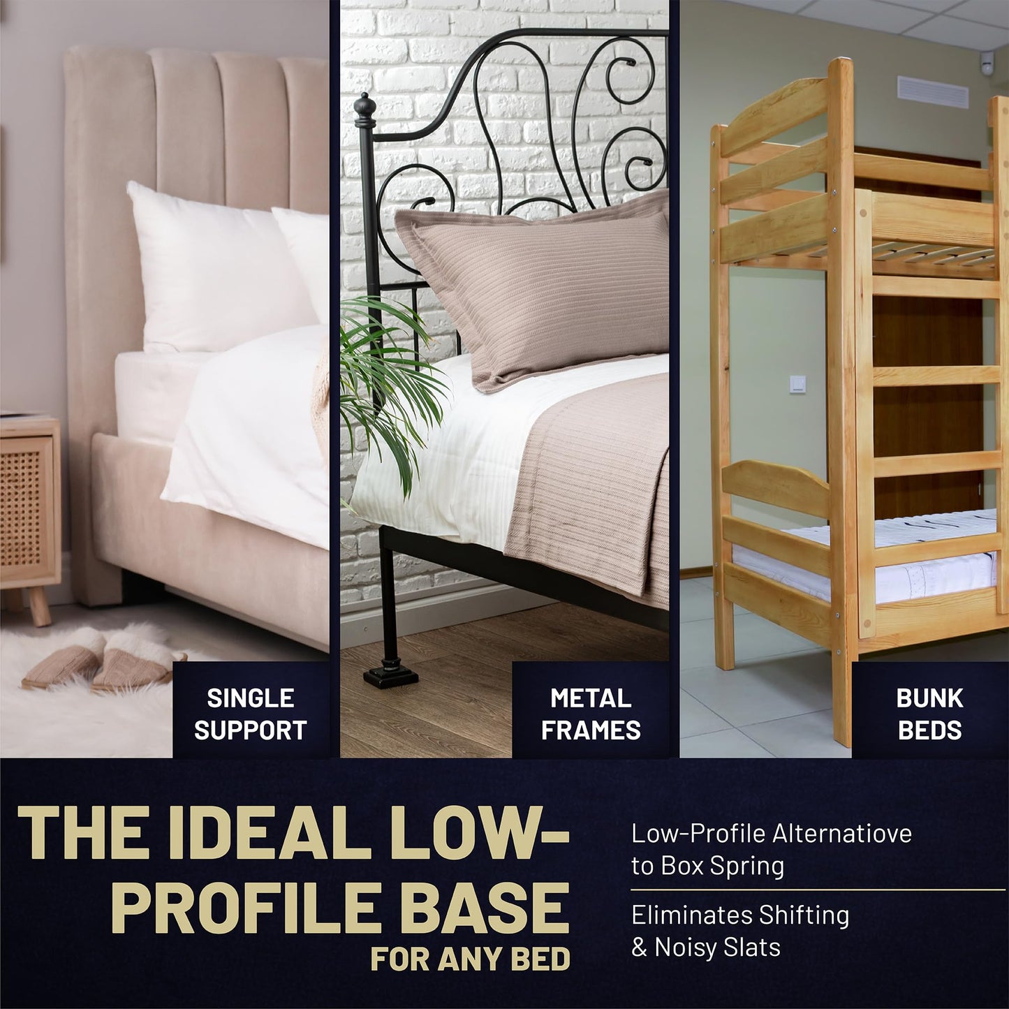 Zayton, 1.5" Split Wood Bunkie Board Twin XL Size Bed, Under Mattress Support, Fully Assembled, Fabric Ventilation Cover-Replaces Wooden Slats or Box Spring for Bed Frames