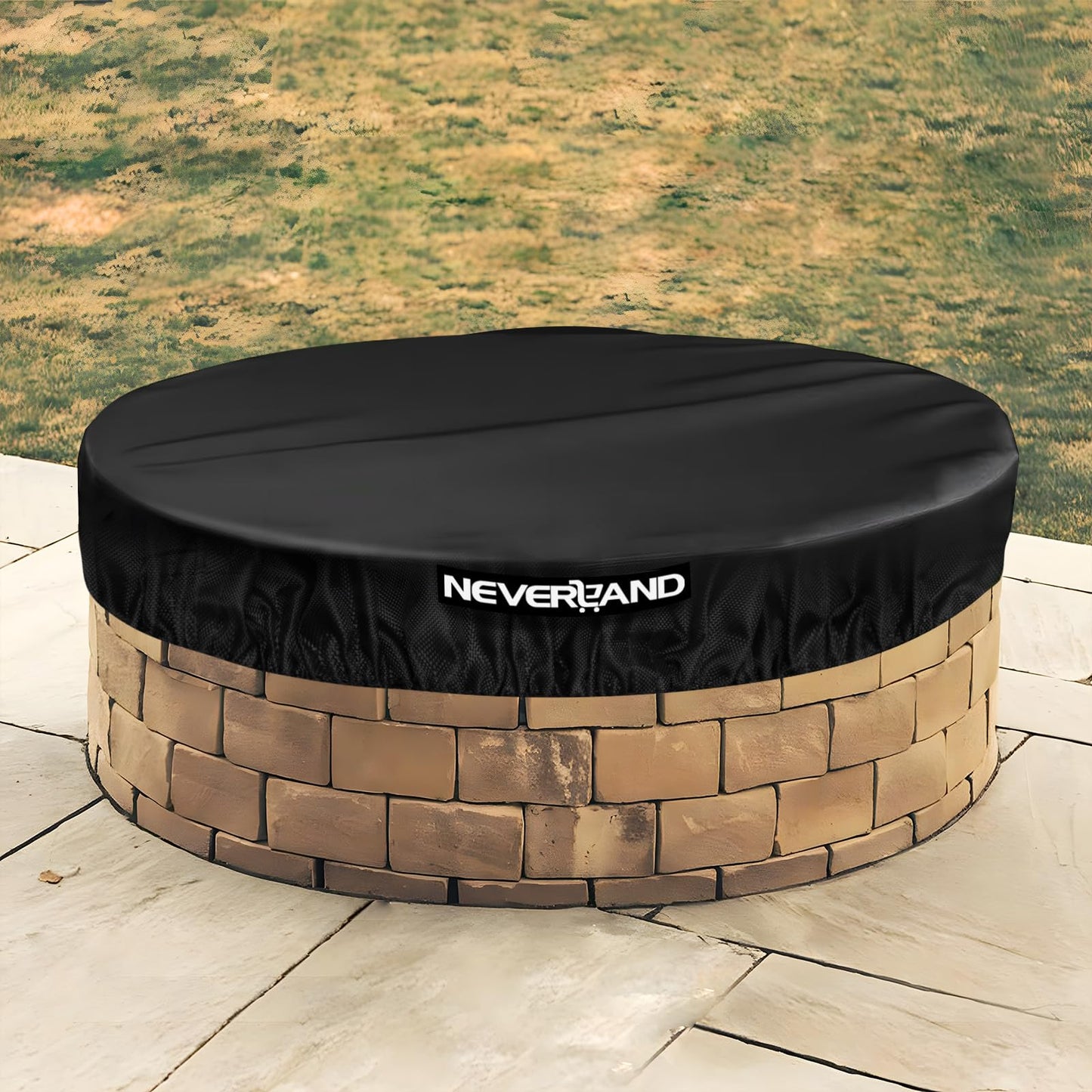 Fire Pit Cover Round, 52-57" Outdoor firepit cover for In-Ground Fire Pits