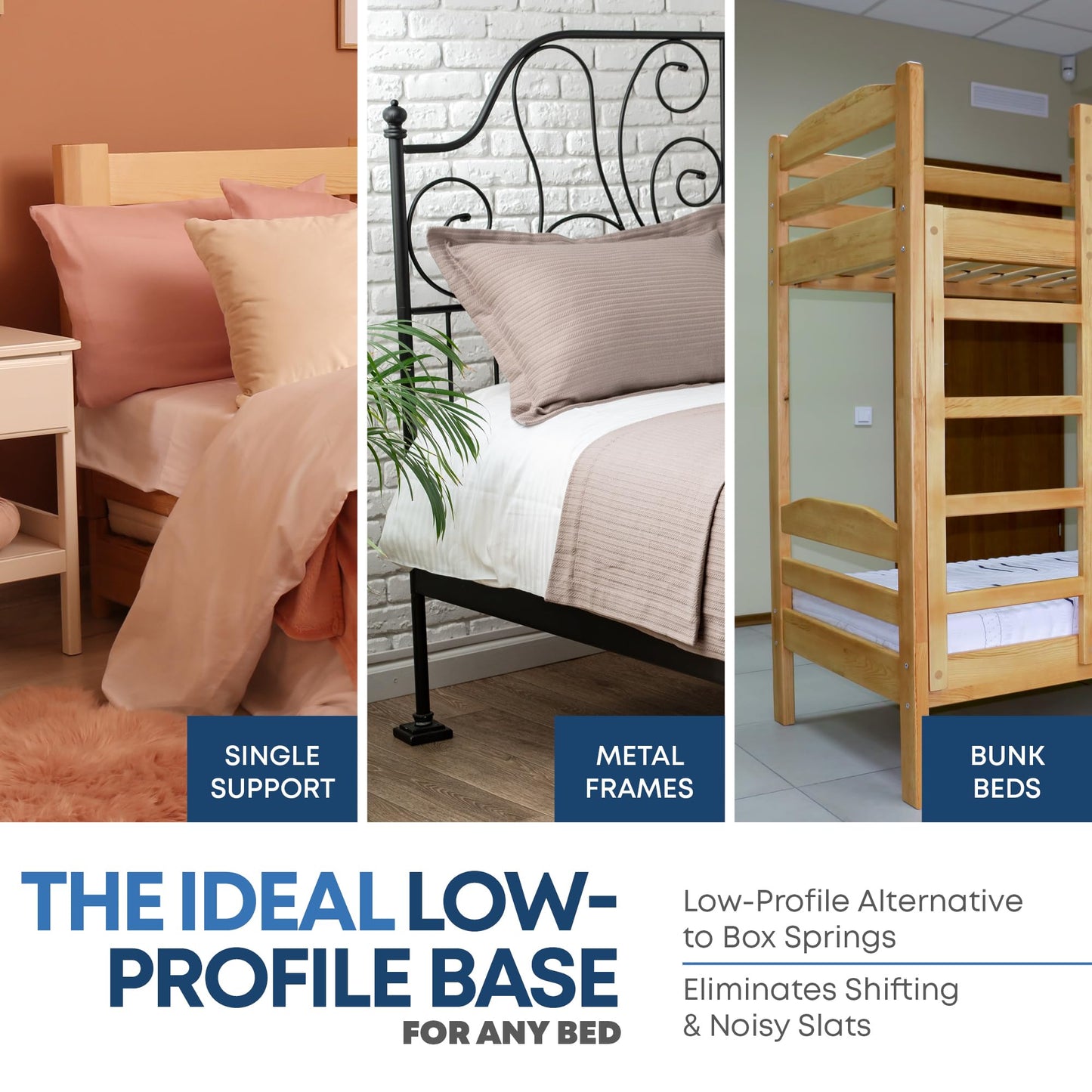 Greaton, Premium 38mm Split Wood Bunkie Board Twin XL Size Bed - 2-Piece Under Mattress Support Board, Fully Assembled, Fabric Ventilation Cover - Replaces Wooden Slats or Box Spring for Bed Frames
