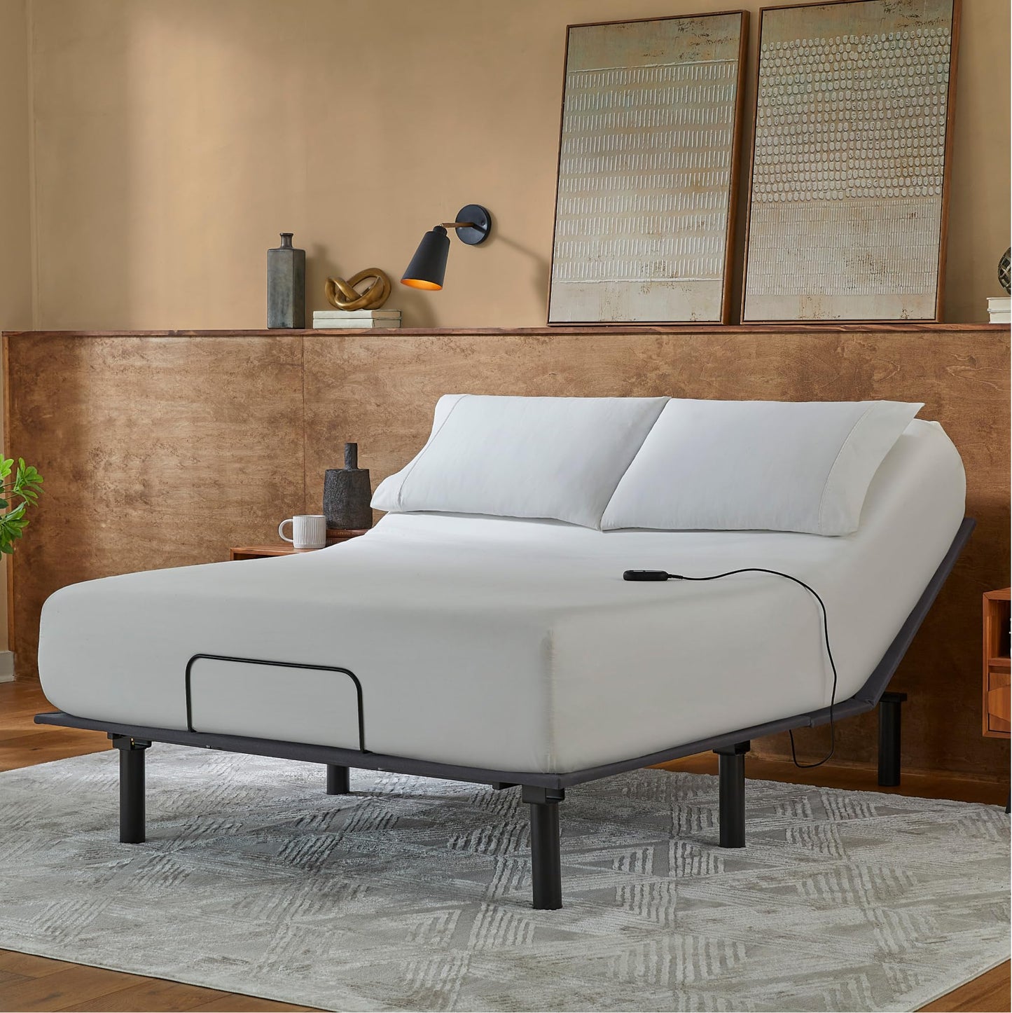 Beautyrest baselogic Level 1 Adjustable Base Bed Frame - Full - Head Adjustability, Wired Remote, Removable Legs for Zero-Clearance Design, and Foldable for Convenient Mobility and Storage