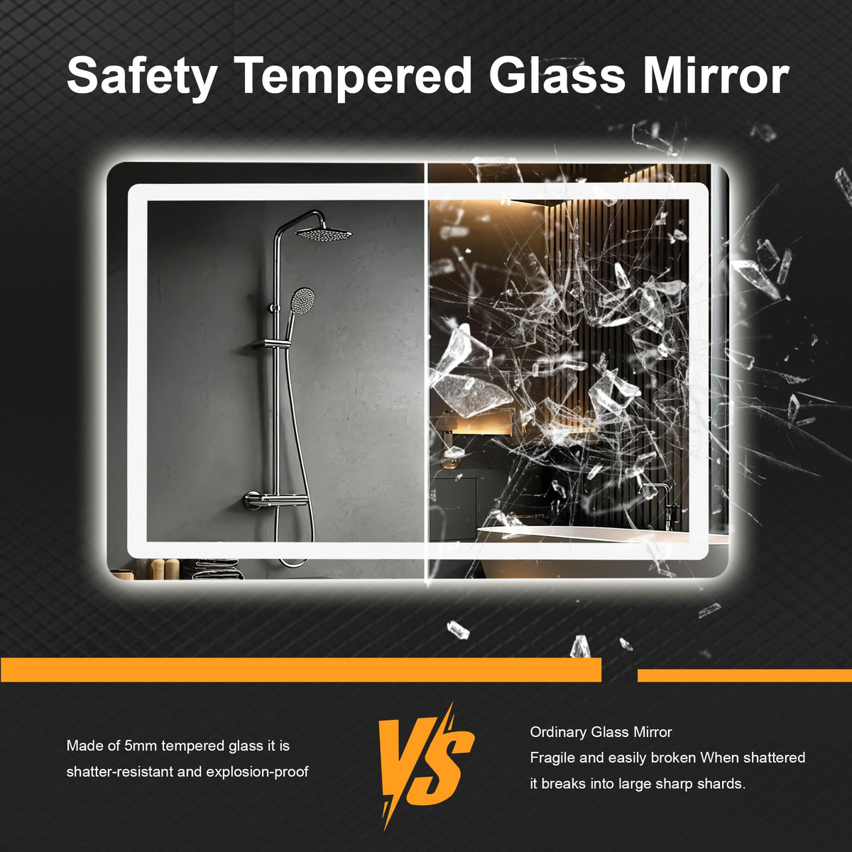 LED Bathroom Mirror with Lights, 2 Pack 24 x 36 Lighted Vanity Wall Mirror