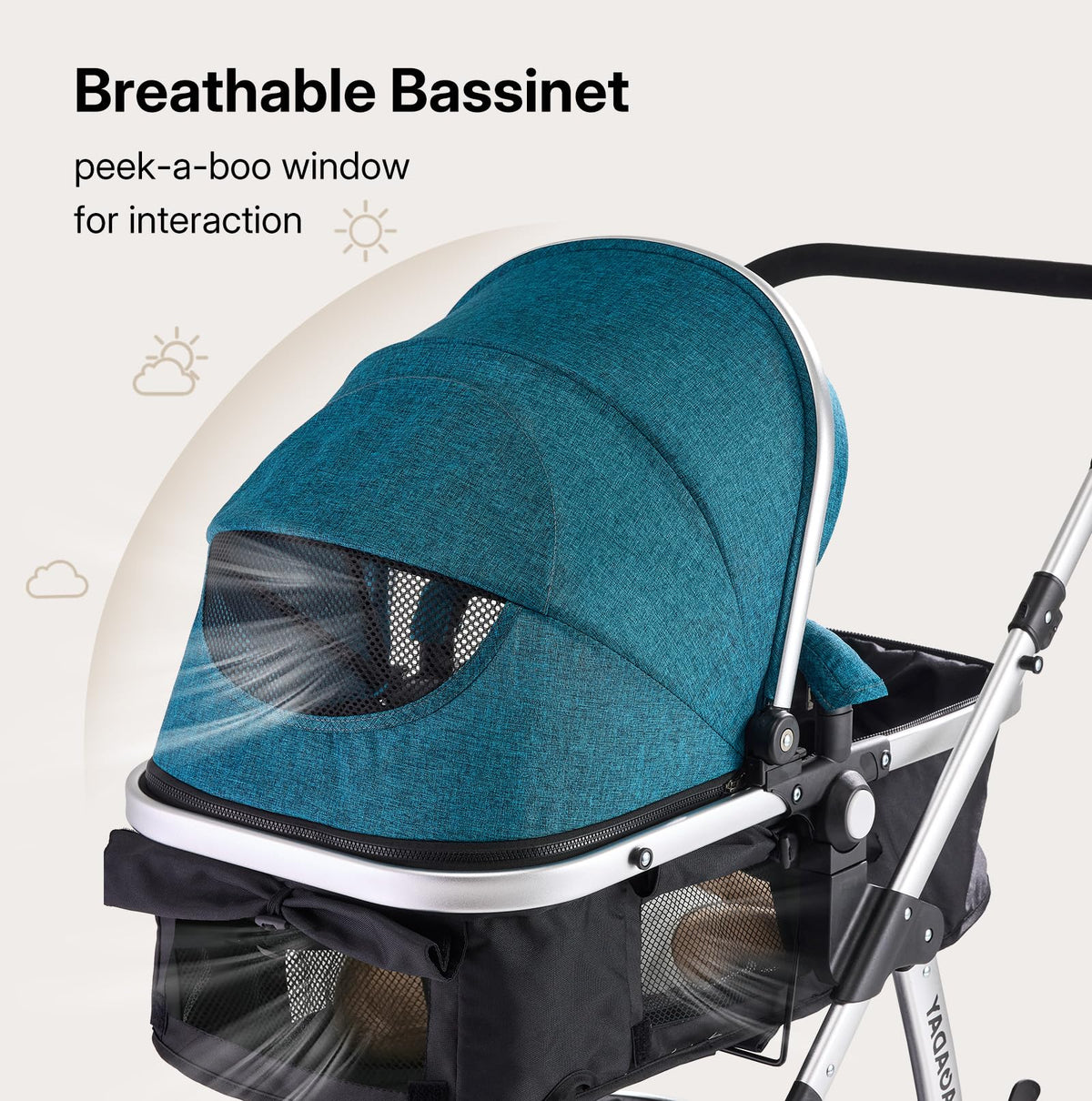 Hagaday Baby Stroller, 2-in-1 Reversible Toddler Seat with Lie-Flat Mode