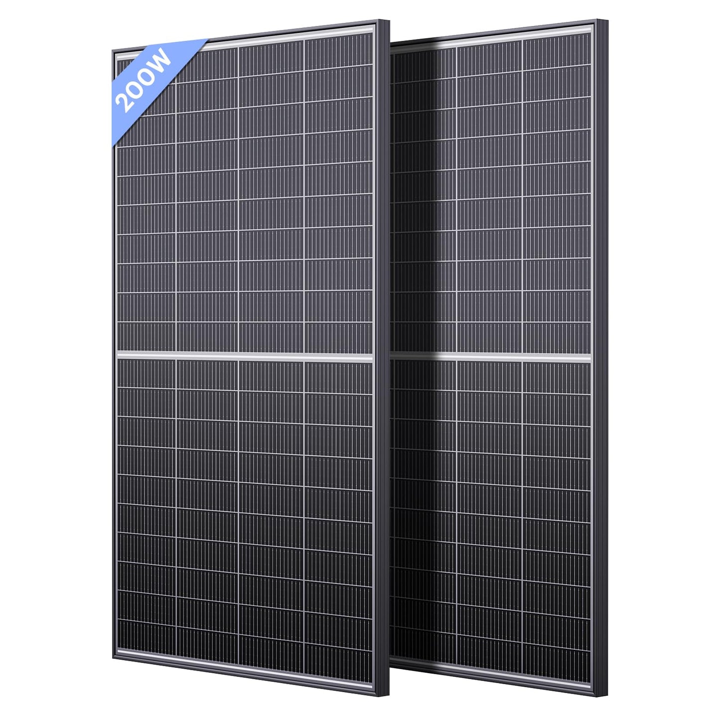 Callsun N-Type 16BB 400W Bifacial Solar Panel, 2Pcs 200 Watt Solar Panel 12V, 25% High Efficiency, Dual-Module Parallel Anti-Shade Design, for RV Van Marine Home Rooftop Off-Grid Systems