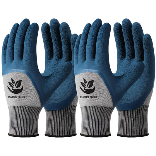 Gardening Gloves for Women Men - 6 Pairs Thorn-Proof Breathable Hard-wearing Latex Coated Garden Gloves for Women , Indoor/Outdoor Activities Protective Working Gloves with Grip, Blue & Grey