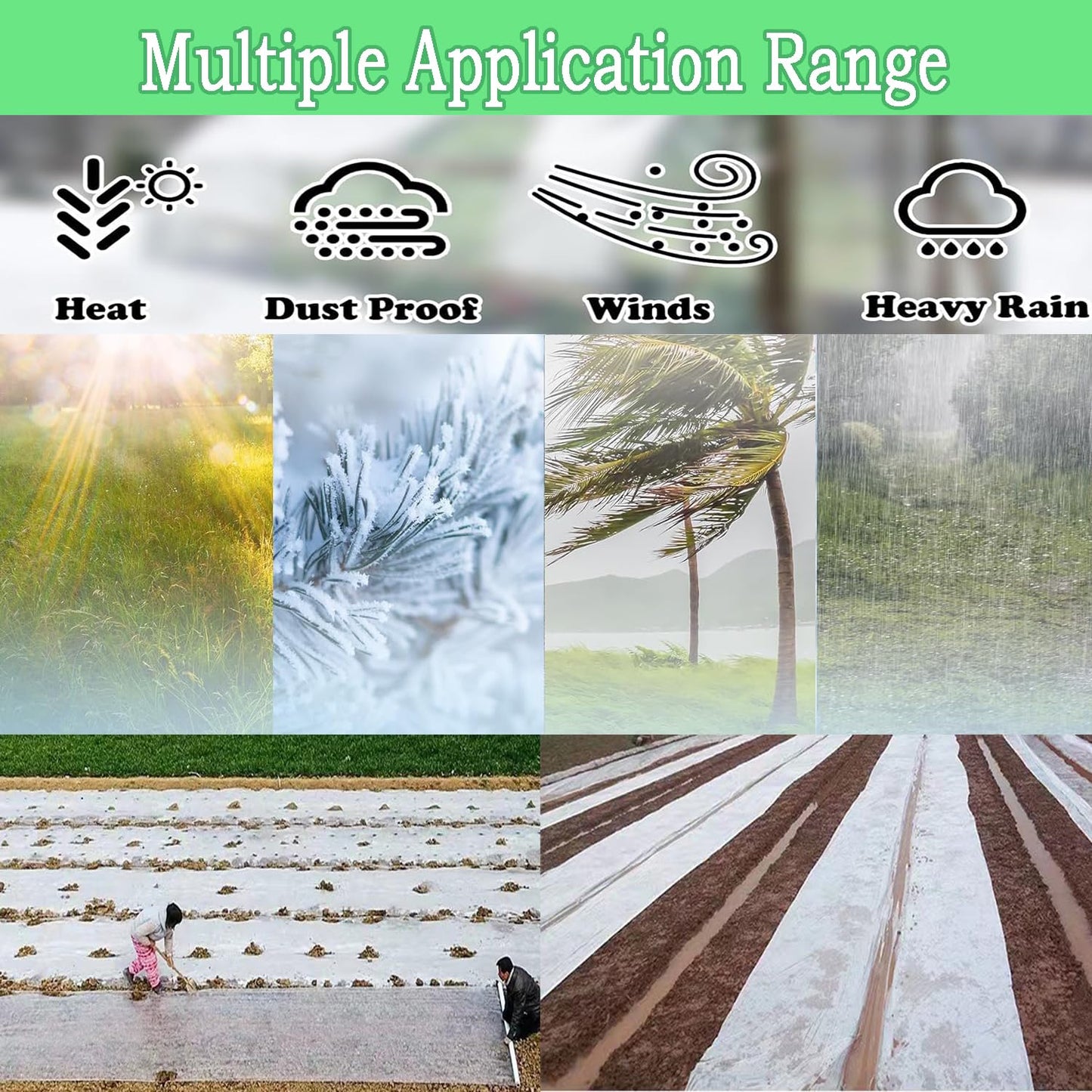 Xstronq 6.5FTx10FT Greenhouse Plastic Sheeting, 6 Mil Thick Clear Polyethylene Film, Waterproof Wind Frost Dust UV Resistant Green House Plastic Covering for Outdoor Plant, Garden, (6.5ft x 10ft)