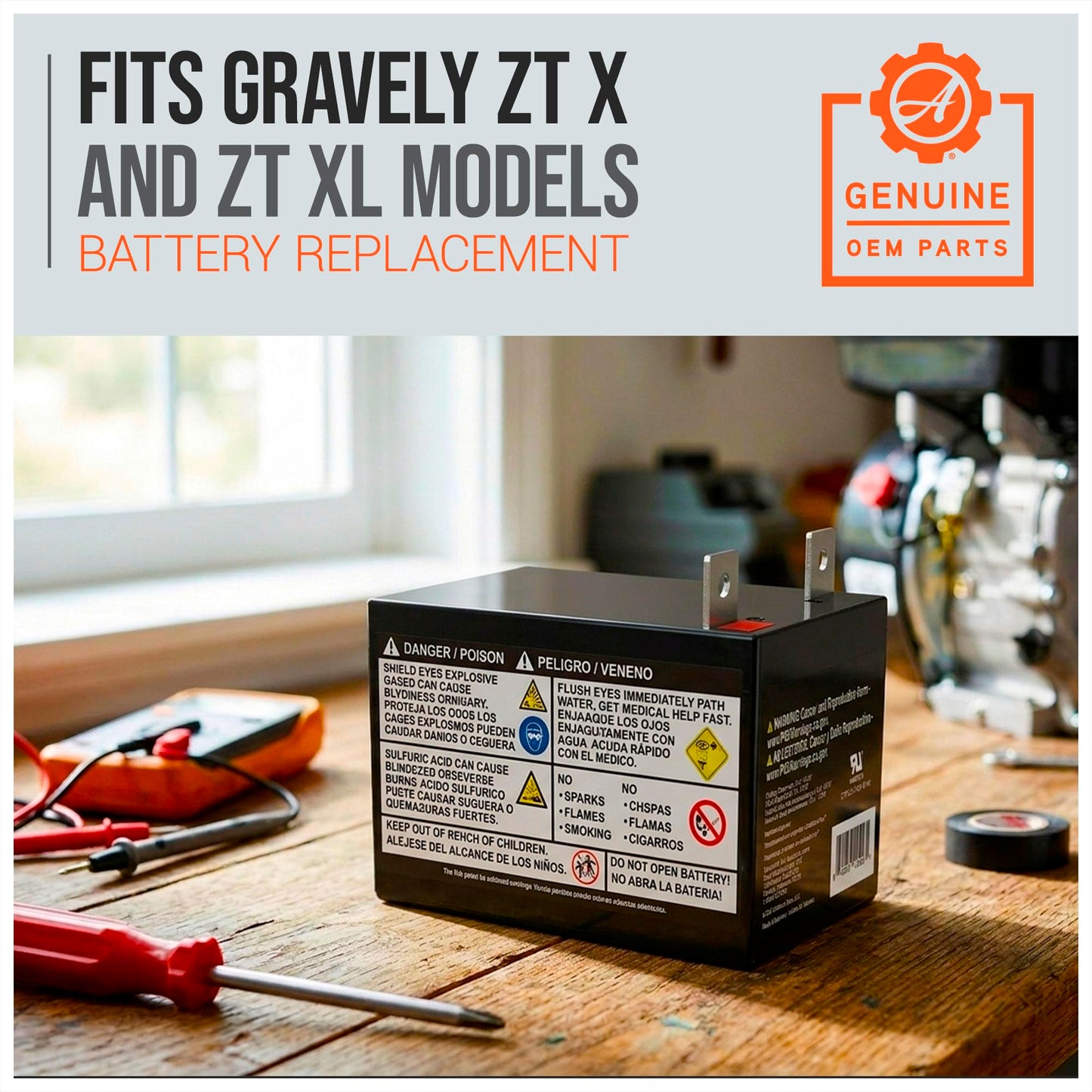 Ariens Gravely 04738800 12V 12A 190CCA Battery OEM Apex Ikon Zoom Pro-Turn Edge Snow Blowers