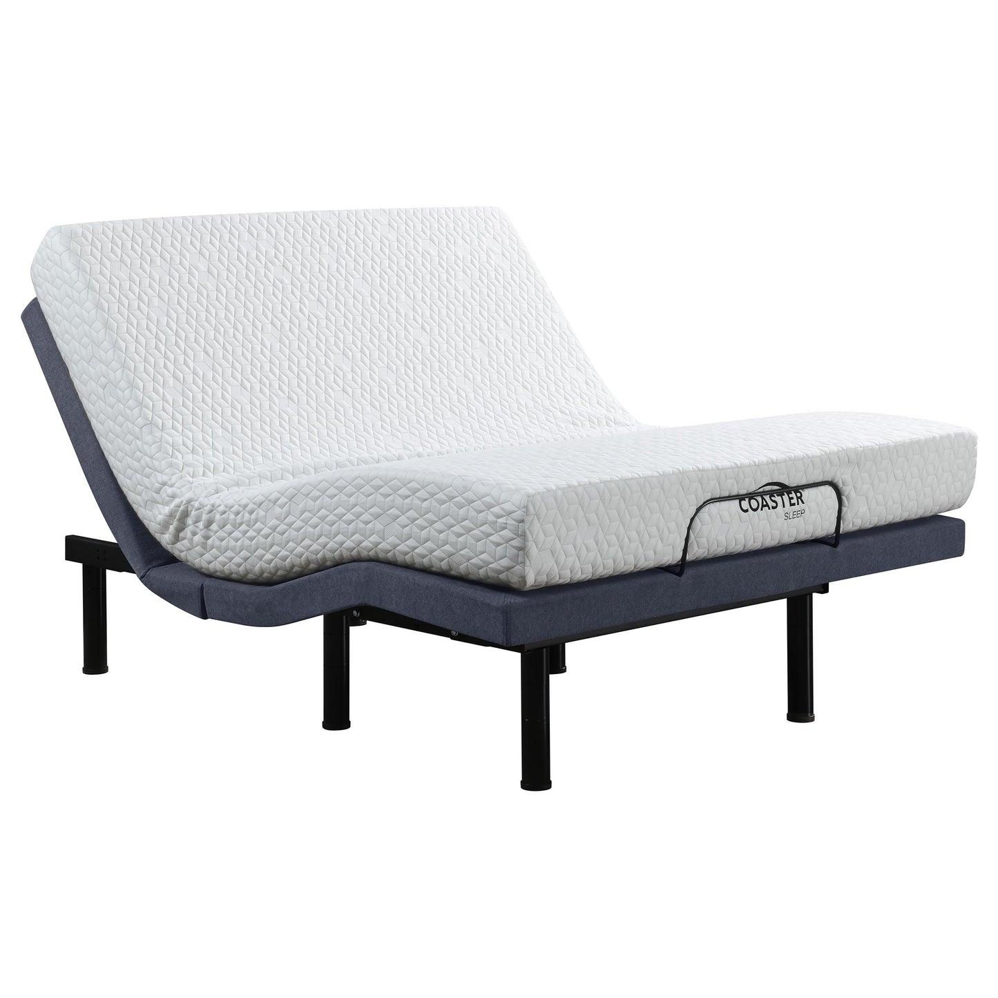 Coaster Home Furnishings Clara Contemporary California King Size Upholstered Adjustable Bed Base with Wireless Remote Height Adjustable Legs Easy Assembly Black 350131KW
