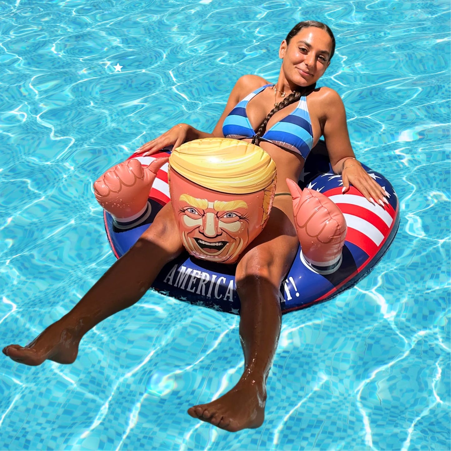 NINOSTAR Inflatable Pool Float American Pool Float for Summer Pool Party