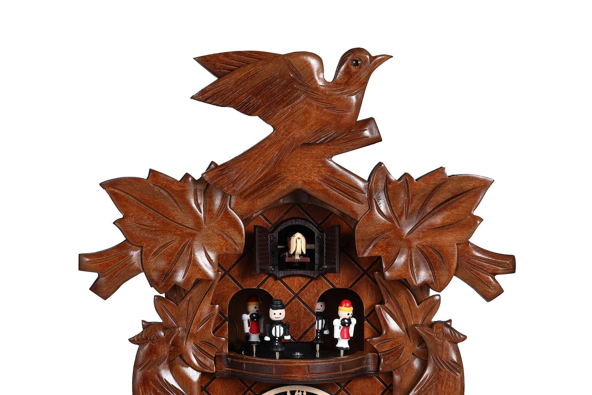 Kintrot Cuckoo Clock, Hand-Carved Wooden Antique Clock for Wall 11.1"x25.8"