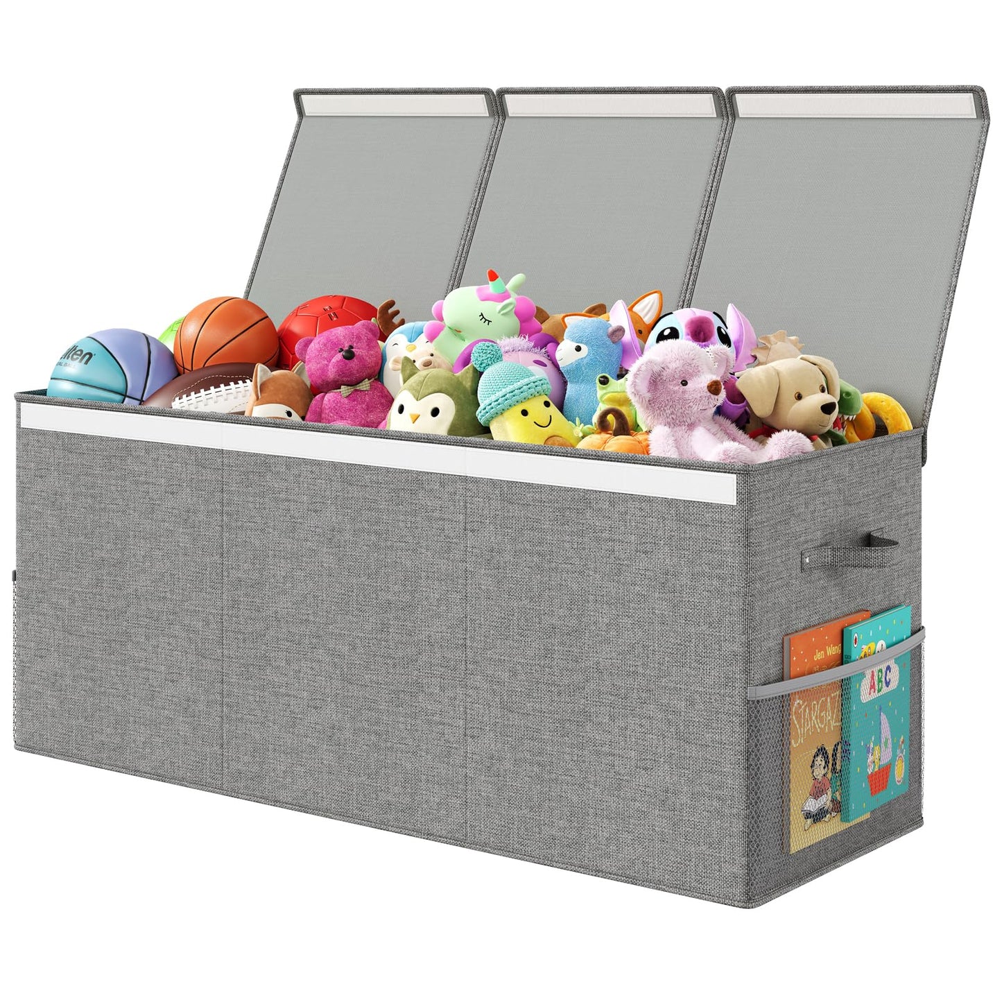 Fineonly Extra Large Toy Box Chest with Lid, Kids Toy Storage Organizer for Boys Girls, Big Toy Bin Basket Extra Large Toy Storage Box for Living Room Playroom Nursery (40" x14" x16")