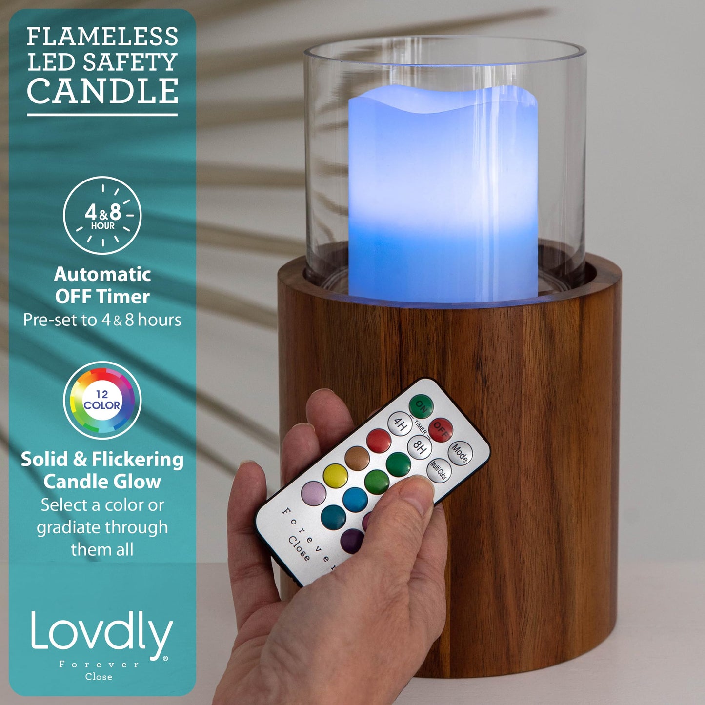 Lovdly Cremation Urn for Human Ashes | Keepsake Urns for Cremation Ashes | Decorative Urn Made from Premium Wooden Base with Glass Top & Flameless LED… (Wood, Medium Acacia)