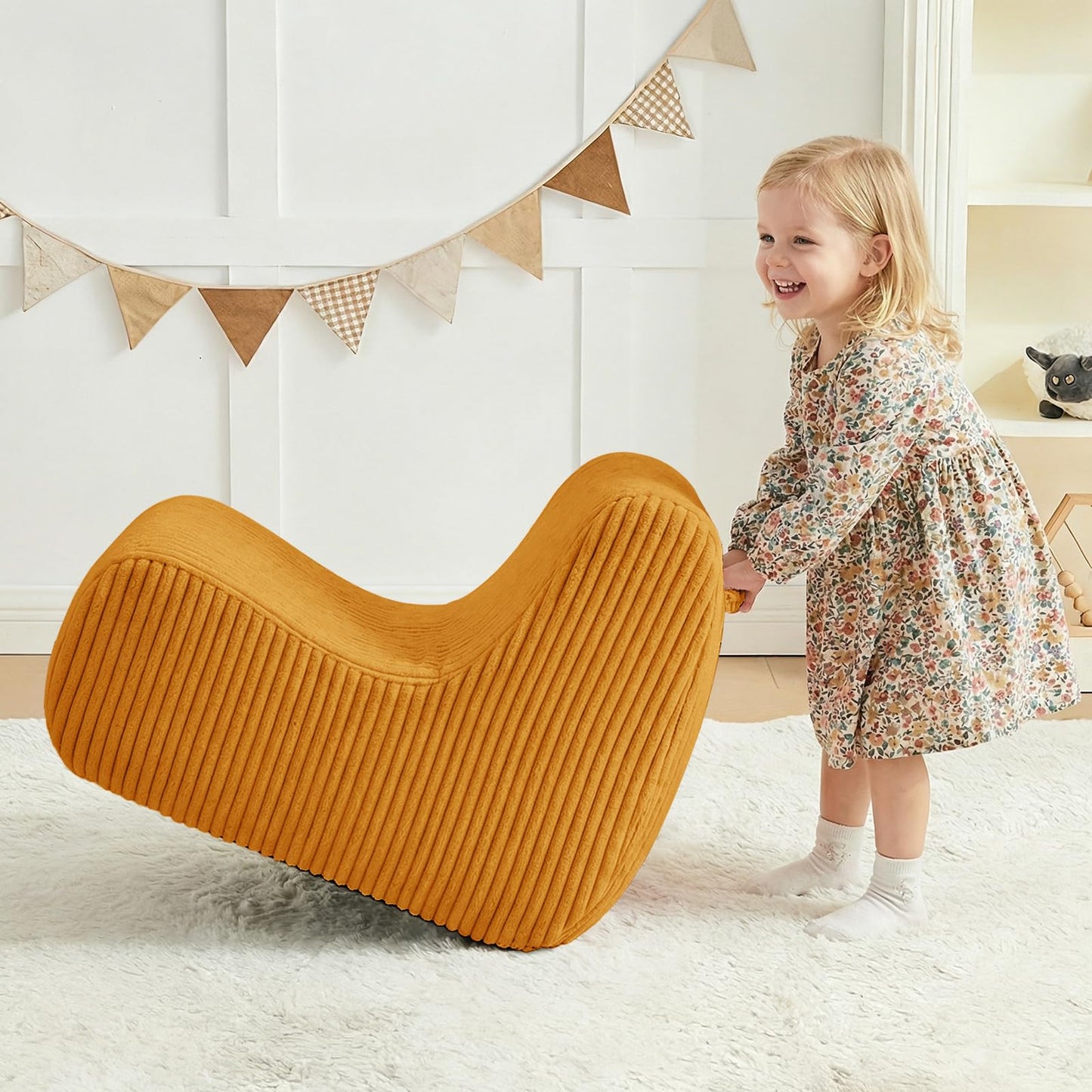 DAICO Kids Bean Bag Chair, Ultra-Soft Toddler Bean Bag Sofa with Foam, Small Toddler Comfy Lazy Lounger Floor Chairs with Handle for Playroom or Bedroom - Birthday for Boys and Girls