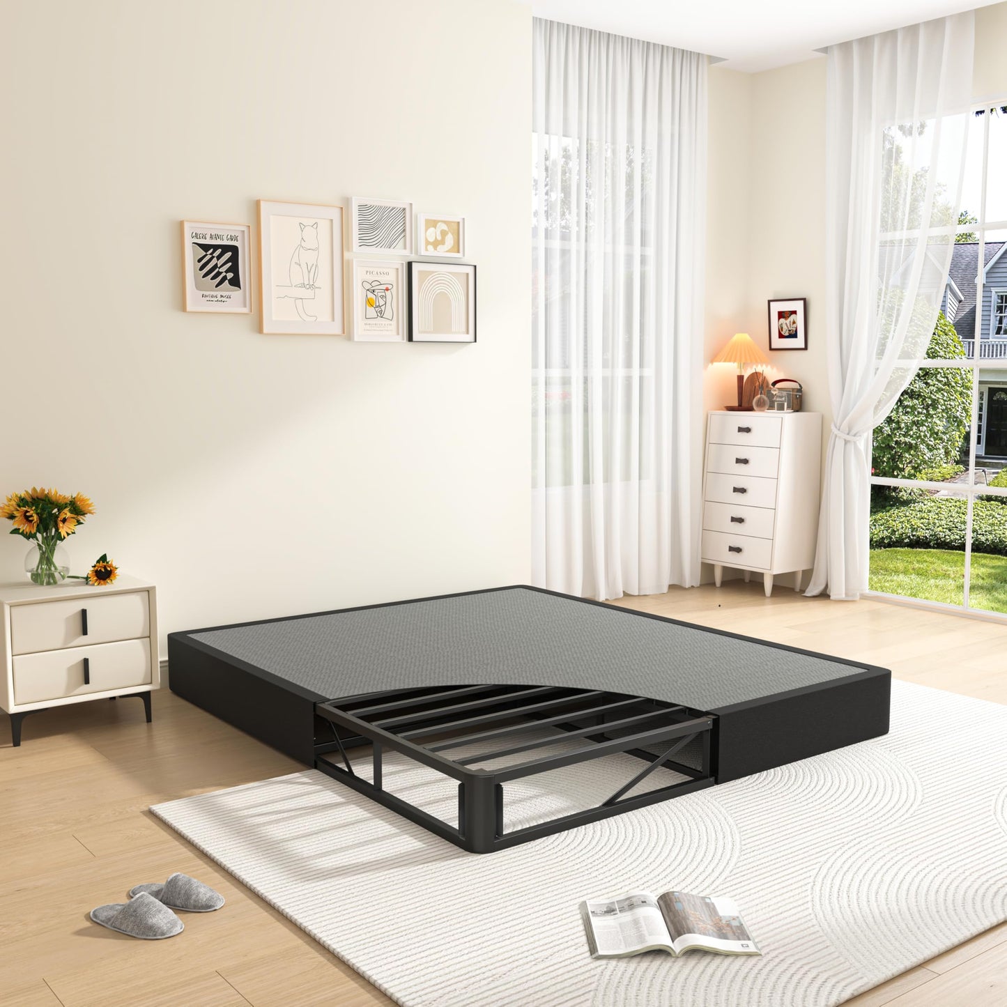 MAF Queen Box Spring for Queen Bed 10 Inch High Profile Bed Base with Cover