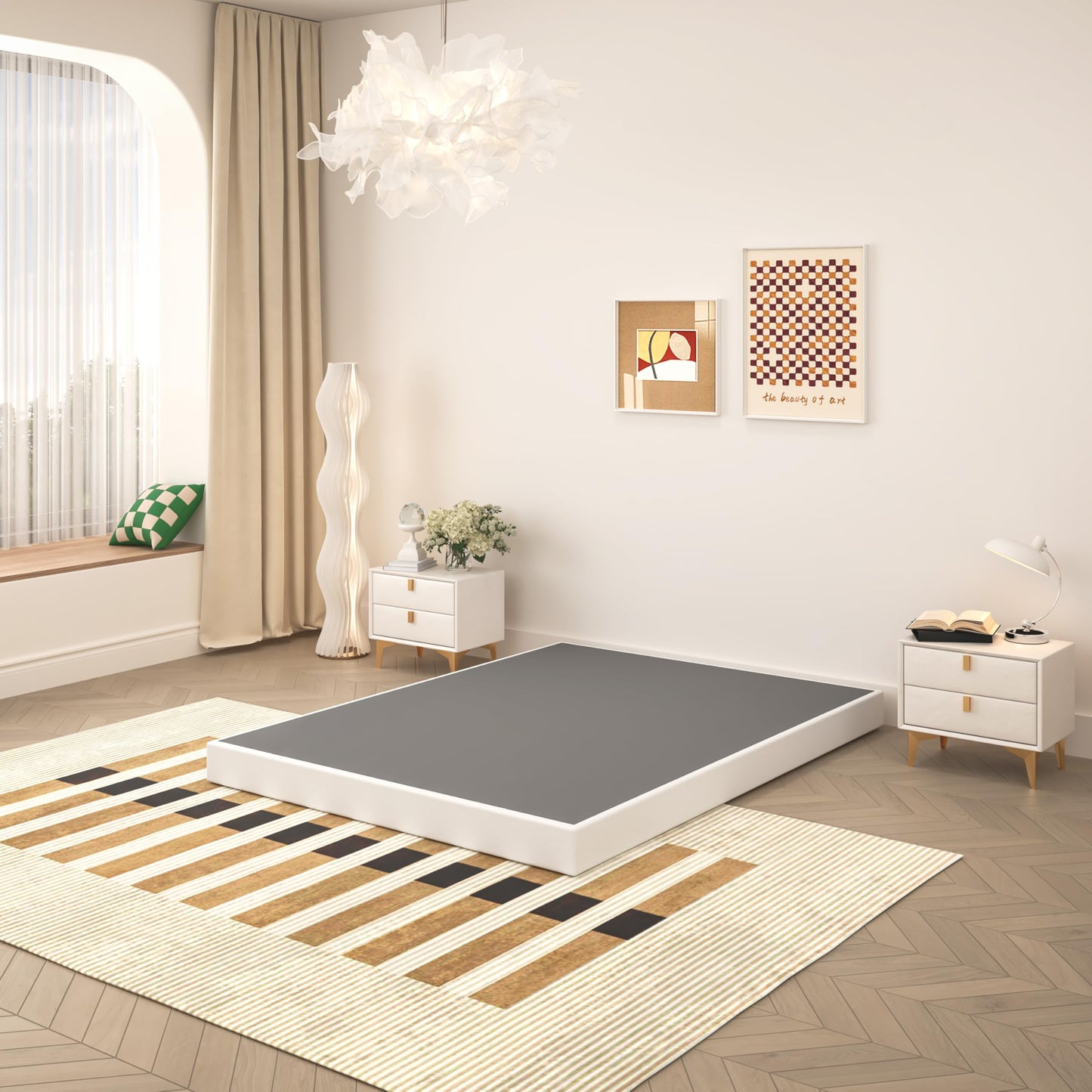 TROZULER 5 Inch Box Spring for Queen Bed, Heavy Duty Metal Mattress Foundation, 3000 lbs Capacity, Low Profile, Noise-Free, Easy Assembly with Fabric Cover