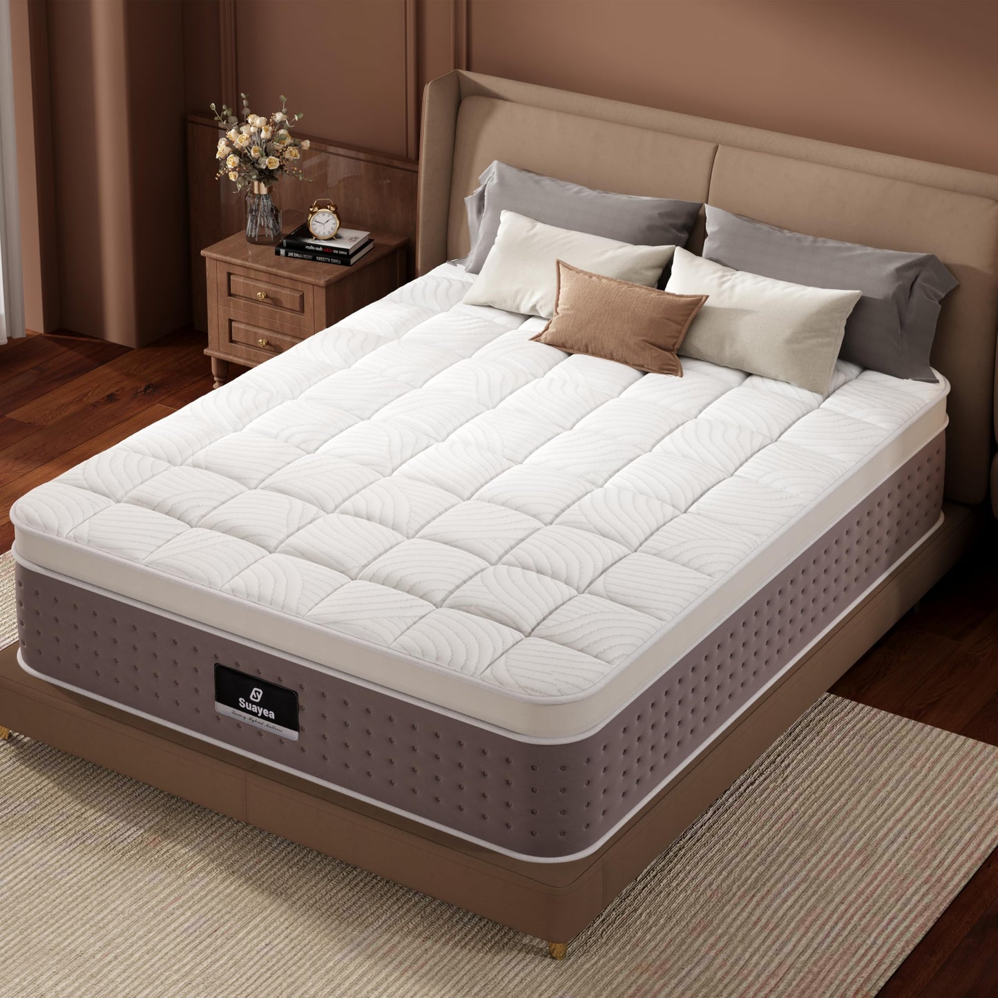California King Mattress, 14 Inch Luxury Hybrid Cal King Mattress in a Box, Cooling Gel Memory Foam & Pocket Springs, Pressure Relief, Medium Firm, Edge Support, Fiberglass-Free, 365-Night Trial
