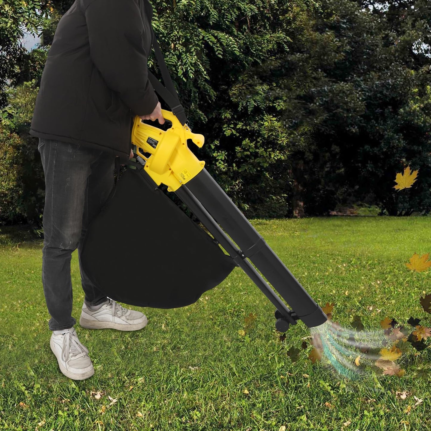 Leaf Blower, Leaf Vacuum with Bag, Boasting a No-Load Speed of 15,000/min