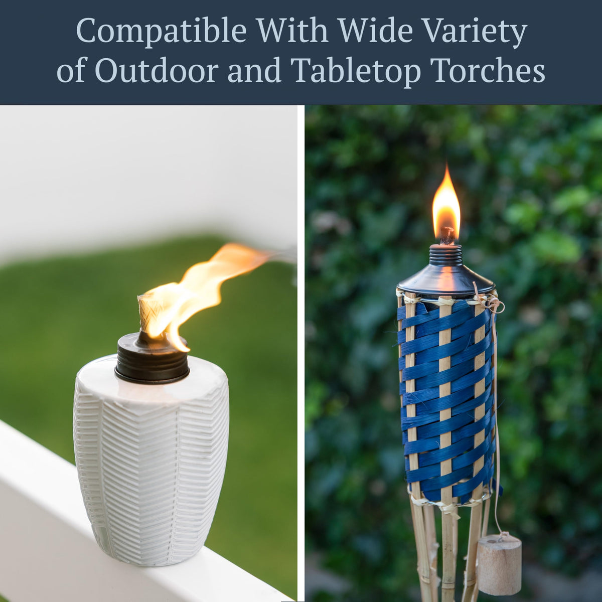 Airy Abode Tiki Torch Wicks, Fiberglass Replacement Wicks for Tiki Torches, 1/2 x 7.5 Inch Trim-to-Fit Torch Wick, Fits Most Outdoor Torches, Set of 100