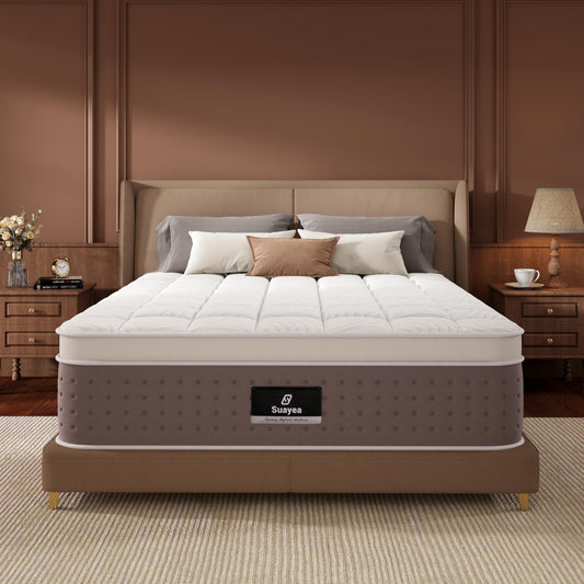 California King Mattress, 14 Inch Luxury Hybrid Cal King Mattress in a Box, Cooling Gel Memory Foam & Pocket Springs, Pressure Relief, Medium Firm, Edge Support, Fiberglass-Free, 365-Night Trial