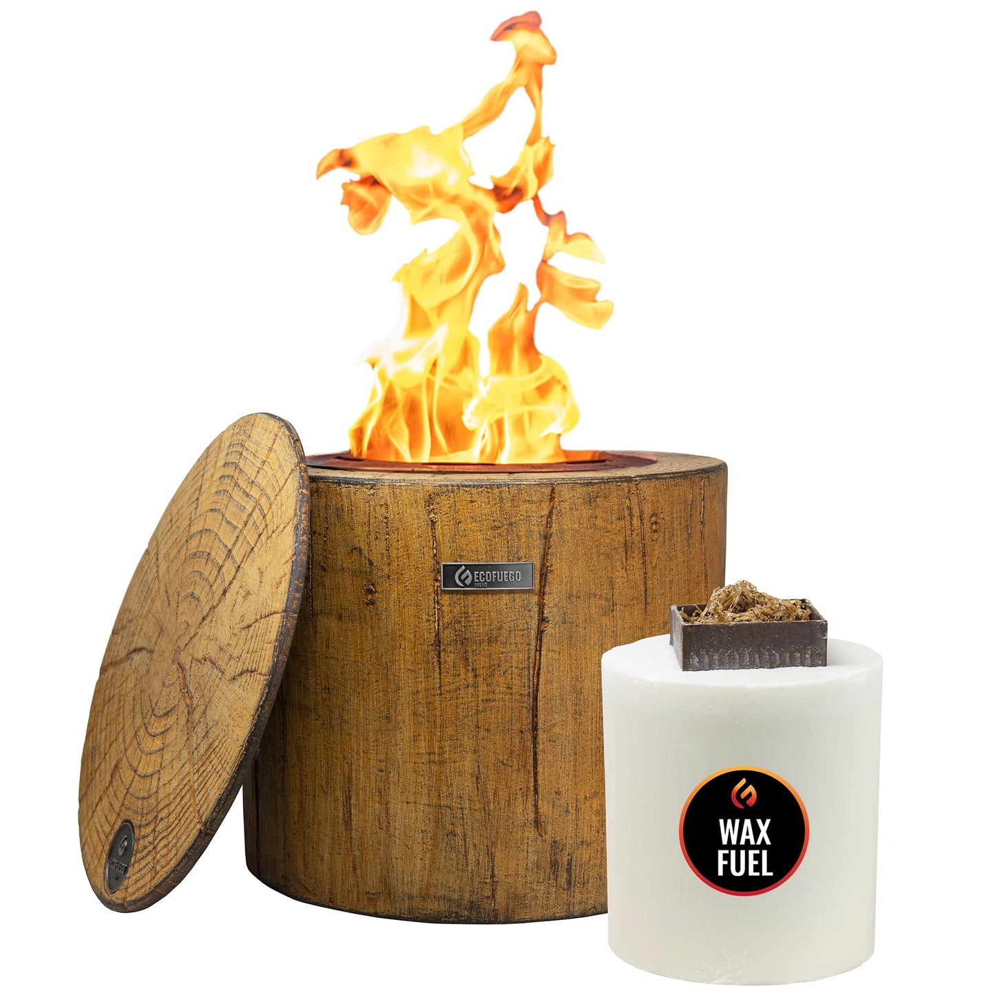 El Fuego Wax Fire Pit – Lights in Seconds for Instant Heat with No Wood Smoke, Low Maintenance, the Ultimate in Convenience - Original