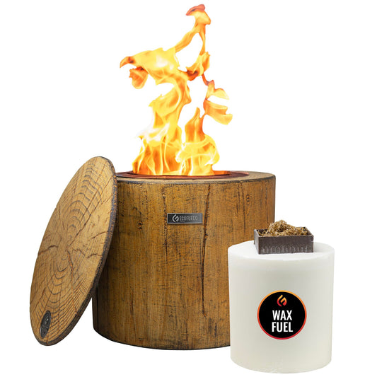 El Fuego Wax Fire Pit – Lights in Seconds for Instant Heat with No Wood Smoke, Low Maintenance, the Ultimate in Convenience - Original