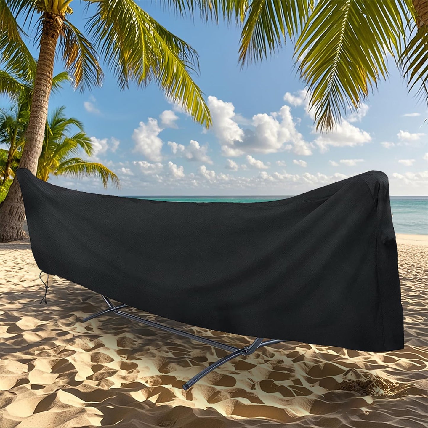 Wothsi Outdoor Hammock Cover 122 x 7 x 32 inch – Waterproof Heavy Duty Hammock Stand Cover, Fits Curved and Straight Frame Hammocks