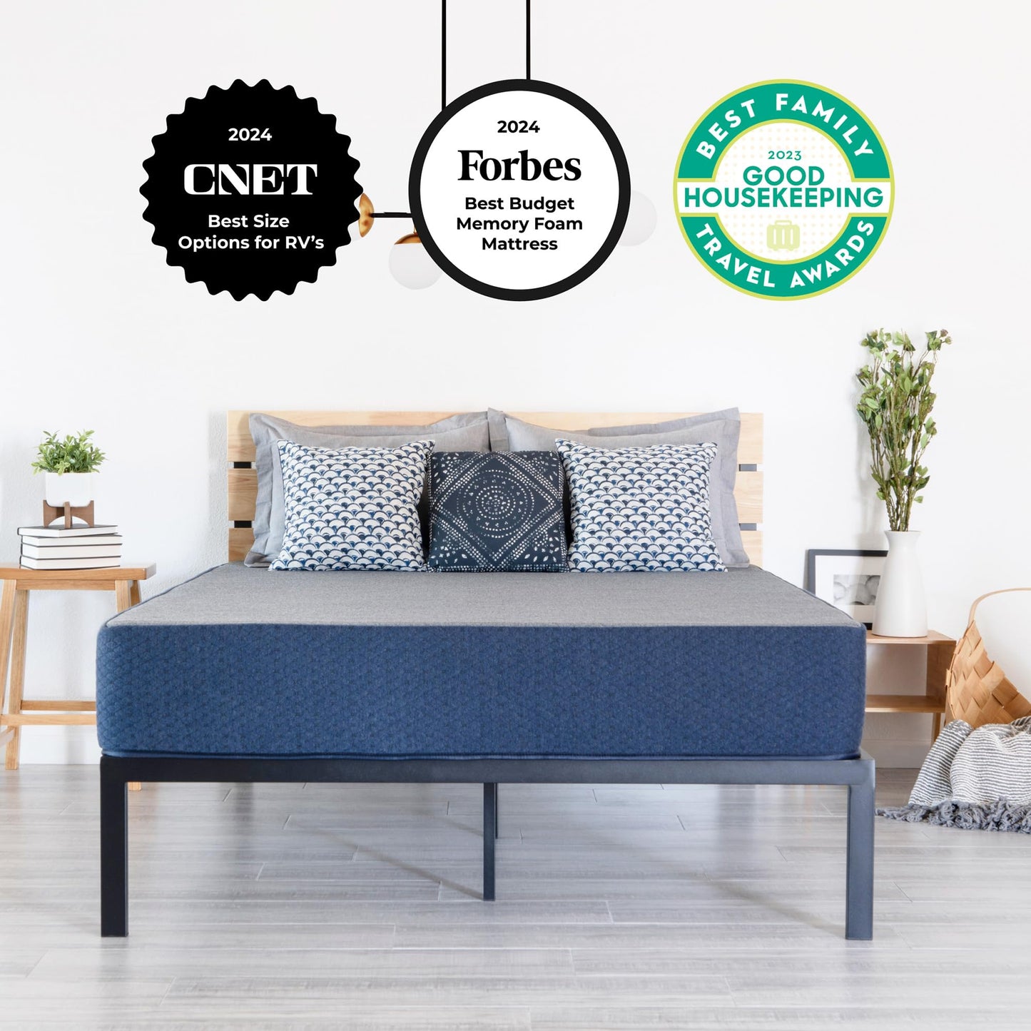 DREAMFOAM Brooklyn Bedding Copperflex Essential 8" Gel Memory Foam Mattress |Olympic Queen 66x80|Made in Arizona