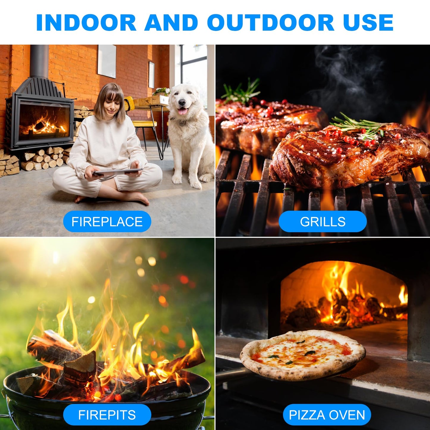 Fibvaxm 100 Counts Fire Starter, for Campfires, Fireplace, BBQ, Fire Pit, Pizza Oven, Pellet Stove & Wood, Smoker - Fire Starters for Grill, Waterproof - Natural Quick Light Wood Charcoal Fire Starter