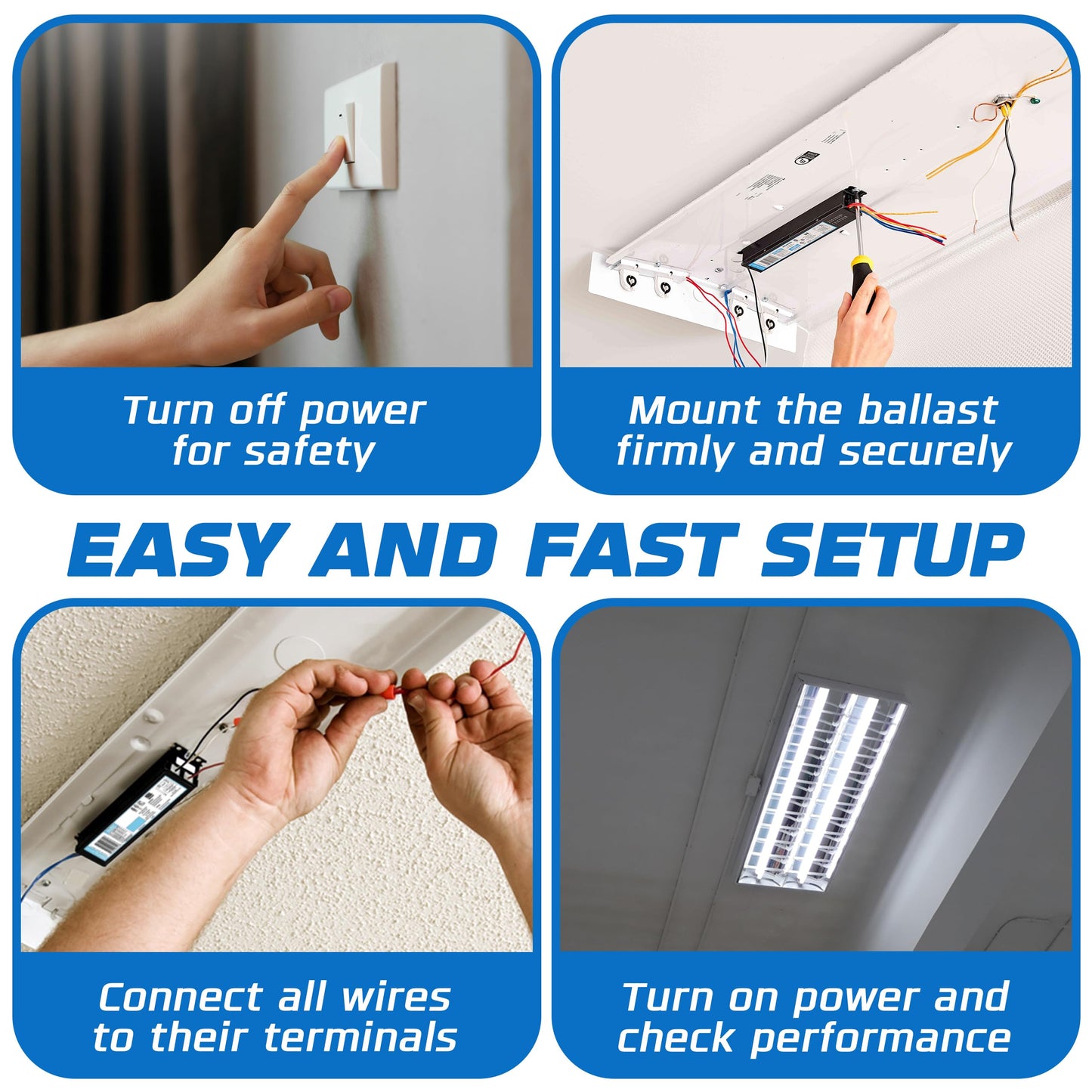 10 Pack - Replacement for ICN-4P32-SC 3 & 4 Lamp T8 Fluorescent Electronic Ballast - 120-277 Volt - Instant Start - UL Approved