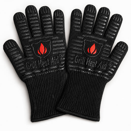 GRILL HEAT AID Extreme Heat Resistant BBQ Gloves - 1472°F Grill Gloves Heat Proof for Men EN407 Certified Fireproof Grilling Gloves for Fire Pit & Smoker, High Temp Grill Mitts for Outdoor Pizza Oven